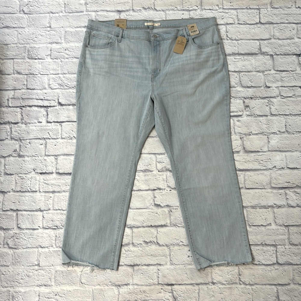 Levi’s 724 Slim Straight Cropped Jeans High Rise Light Wash Plus Size 24W NWT
